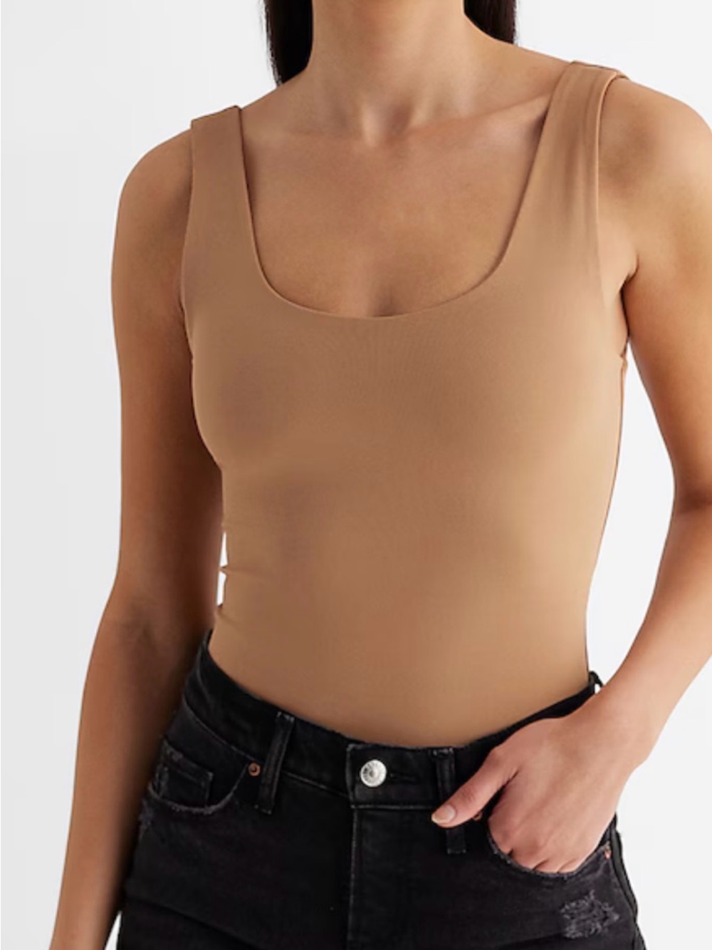 Express Body Contour High Compression Scoop Neck Bodysuit - Women’s Large